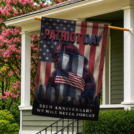 Patriot Day 25th Anniversary Firefighter Twin Towers Tribute Flag