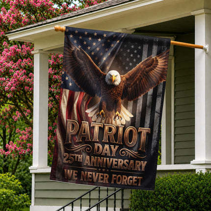 Patriot Day 25th Anniversary We Never Forget Flag