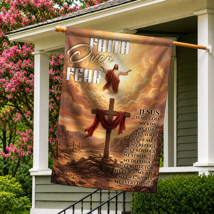 SP-01 Cross Garden Flag Sacred Cross Resurrection Christian Holidays