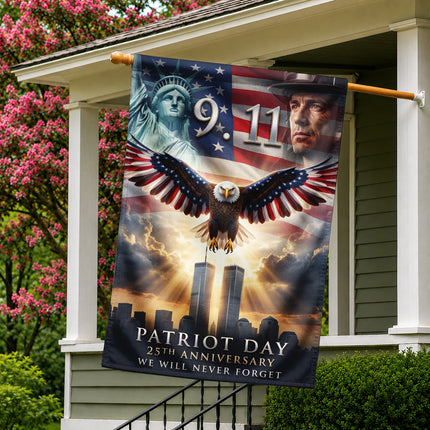 Patriot Day 25th Anniversary Liberty Eagle Firefighter 9 11 Memorial Flag