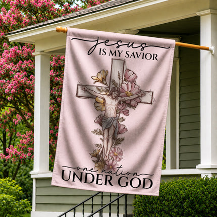 SP-01 Jesus Christ Flag Faith and Courage One Nation Under God Family Gatherings