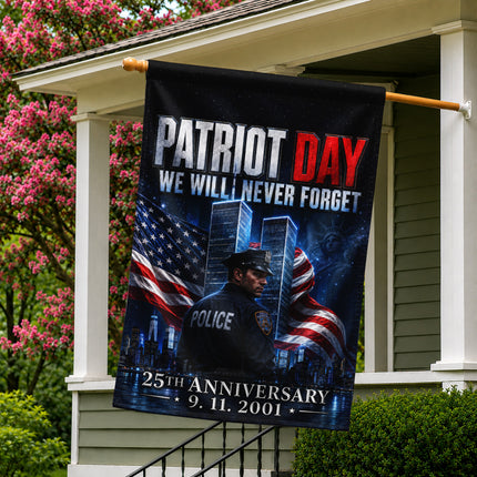 25th Anniversary Patriot Day Night Watch Police Twin Towers Memorial Flag
