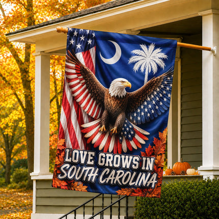 South Carolina Patriotic Eagle Autumn Pride Flag