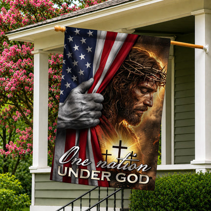 One Nation Under God Jesus American Flag Cross Flag