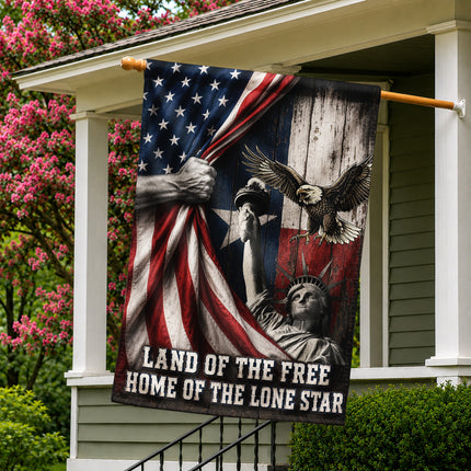Texas Flag Land of the Free Liberty Eagle Lone Star Flag