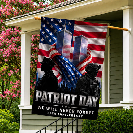 Patriot Day 25th Anniversary Thin Blue Line Police Twin Towers Memorial Flag