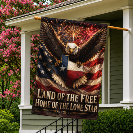 Texas Flag Land of the Free Lone Star Eagle Patriotic Flag