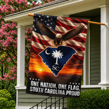 South Carolina Proud Bald Eagle American Patriotic Flag