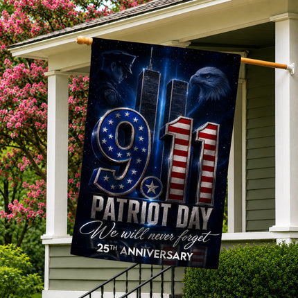 Patriot Day 25th Anniversary Midnight Police Eagle 9 11 Memorial Flag