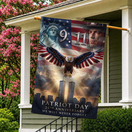 Patriot Day 25th Anniversary Liberty Eagle Firefighter 9 11 Memorial Flag