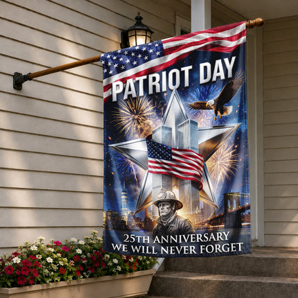 SP-01 We Will Never Forget Patriot Day 25th Anniversary Firefighter Flag