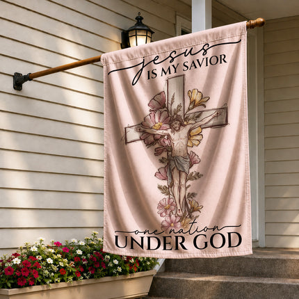 SP-01 Jesus Christ Flag Faith and Courage One Nation Under God Family Gatherings