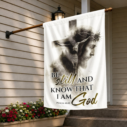 Psalm 46:10 Christian Flag Be Still And Know That I Am God Jesus Cross