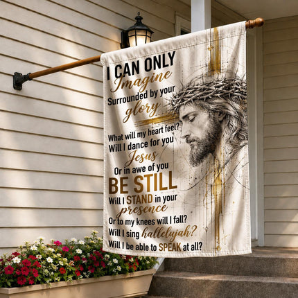 God Christian Flag I Can Only Imagine Be Still Jesus Portrait