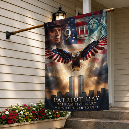 Patriot Day 25th Anniversary Liberty Eagle Firefighter 9 11 Memorial Flag