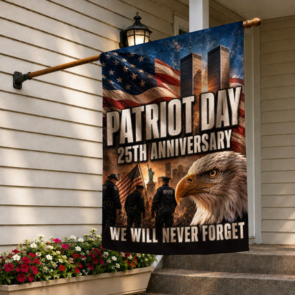 Patriot Day 25th Anniversary Police Eagle Twin Towers Memorial Flag