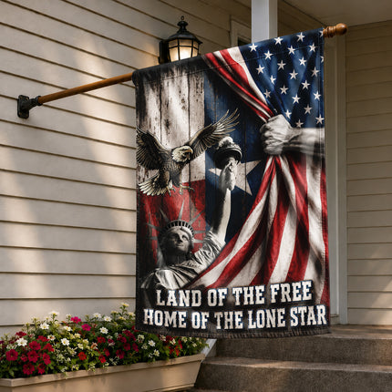 Texas Flag Land of the Free Liberty Eagle Lone Star Flag