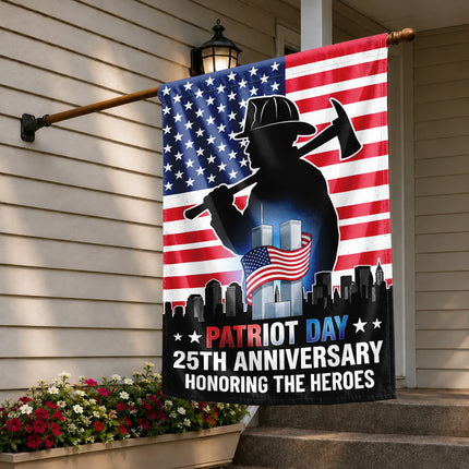 Patriot Day 25th Anniversary Firefighter Heroes Memorial Flag