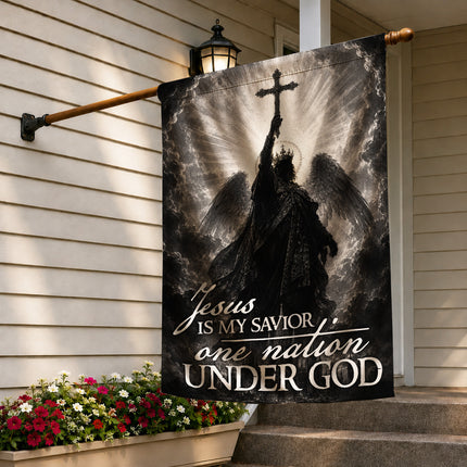 SP-01 Jesus Cross Flag One Nation Under God American Heritage Patriotic Celebrations