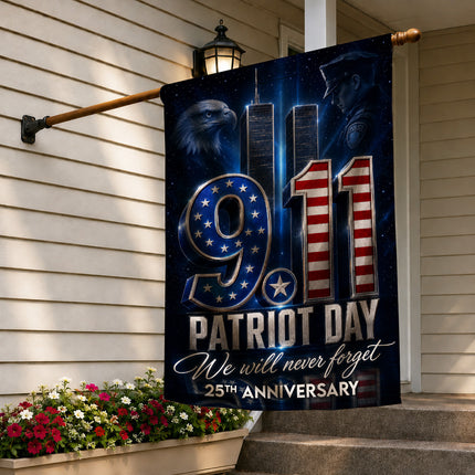 Patriot Day 25th Anniversary Midnight Police Eagle 9 11 Memorial Flag