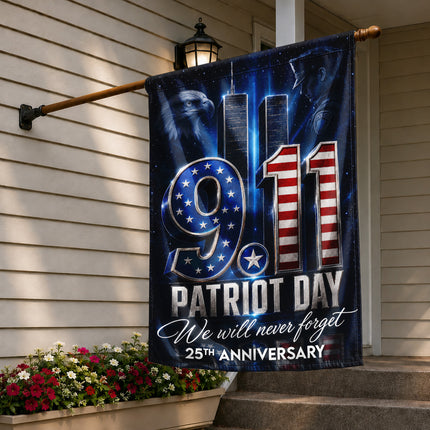 Patriot Day 25th Anniversary Midnight Police Eagle 9 11 Memorial Flag