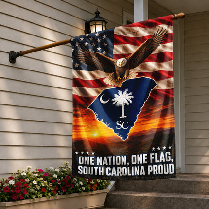 South Carolina Proud Bald Eagle American Patriotic Flag