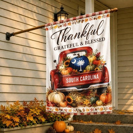 South Carolina Thankful Harvest Truck Fall Flag