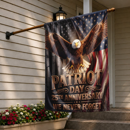 Patriot Day 25th Anniversary We Never Forget Flag