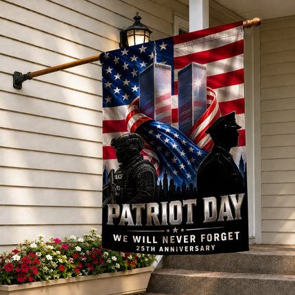 Patriot Day 25th Anniversary Thin Blue Line Police Twin Towers Memorial Flag