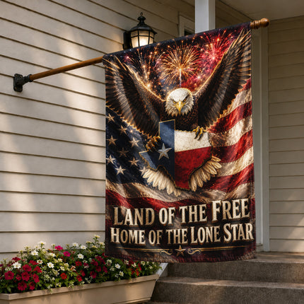 Texas Flag Land of the Free Lone Star Eagle Patriotic Flag