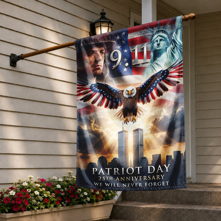Patriot Day 25th Anniversary Liberty Eagle Firefighter 9 11 Memorial Flag
