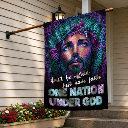 SP-01 God and Country One Nation Under God Jesus Garden Flag Faith-Based Events