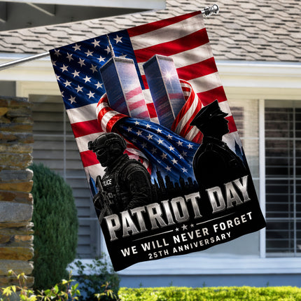 Patriot Day 25th Anniversary Thin Blue Line Police Twin Towers Memorial Flag