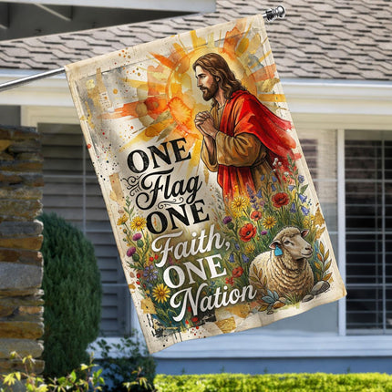 One Flag One Faith One Nation God Inspired Jesus Lamb Flag