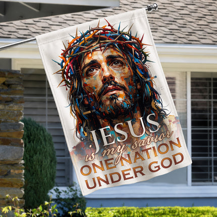 SP-01 One Nation Under God Jesus Is My Savior Christian Garden Flag Family Gatherings