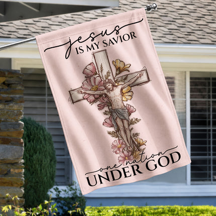SP-01 Jesus Christ Flag Faith and Courage One Nation Under God Family Gatherings