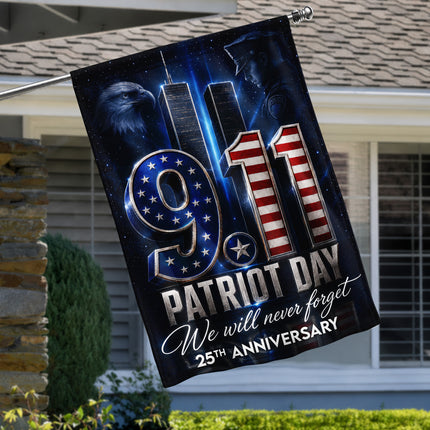 Patriot Day 25th Anniversary Midnight Police Eagle 9 11 Memorial Flag