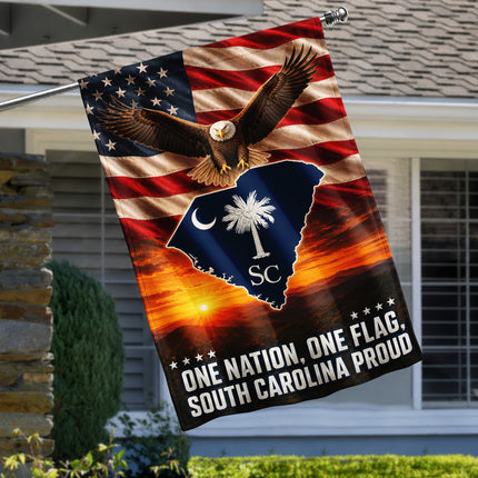 South Carolina Proud Bald Eagle American Patriotic Flag