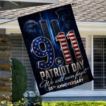 Patriot Day 25th Anniversary Midnight Police Eagle 9 11 Memorial Flag