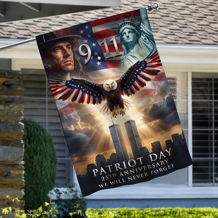 Patriot Day 25th Anniversary Liberty Eagle Firefighter 9 11 Memorial Flag