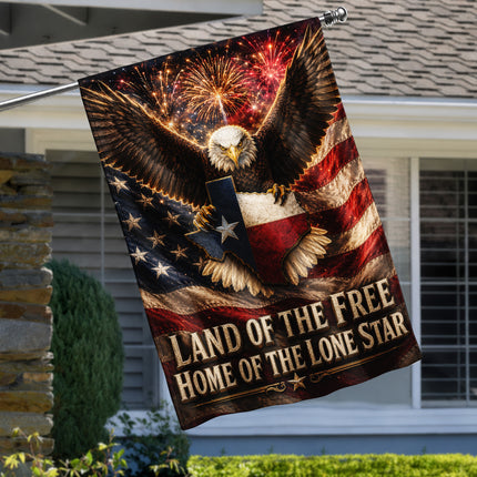 Texas Flag Land of the Free Lone Star Eagle Patriotic Flag