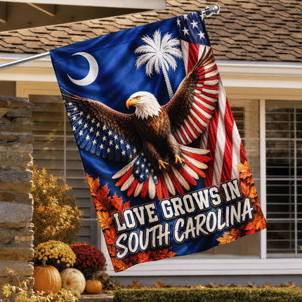 South Carolina Patriotic Eagle Autumn Pride Flag