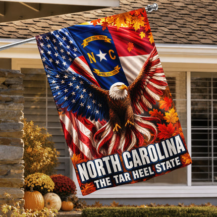 North Carolina Fall Patriotic Eagle Tar Heel State Flag