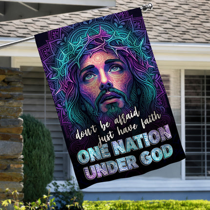 SP-01 God and Country One Nation Under God Jesus Garden Flag Faith-Based Events