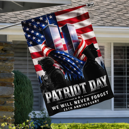 Patriot Day 25th Anniversary Thin Blue Line Police Twin Towers Memorial Flag