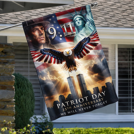 Patriot Day 25th Anniversary Liberty Eagle Firefighter 9 11 Memorial Flag