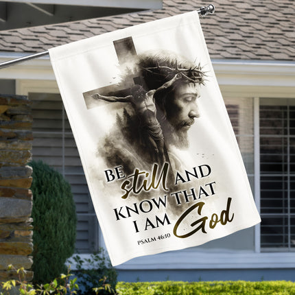 Psalm 46:10 Christian Flag Be Still And Know That I Am God Jesus Cross