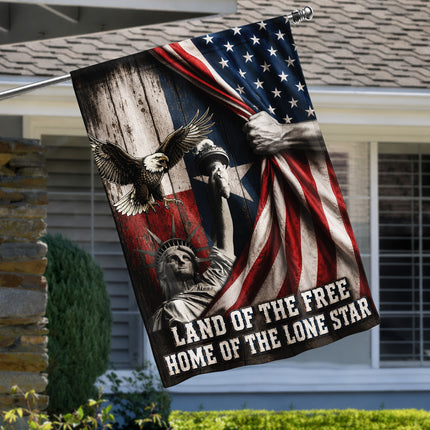 Texas Flag Land of the Free Liberty Eagle Lone Star Flag