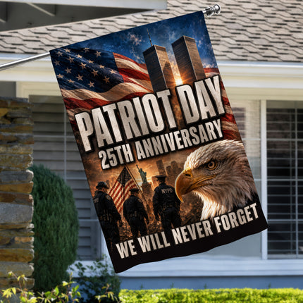 Patriot Day 25th Anniversary Police Eagle Twin Towers Memorial Flag