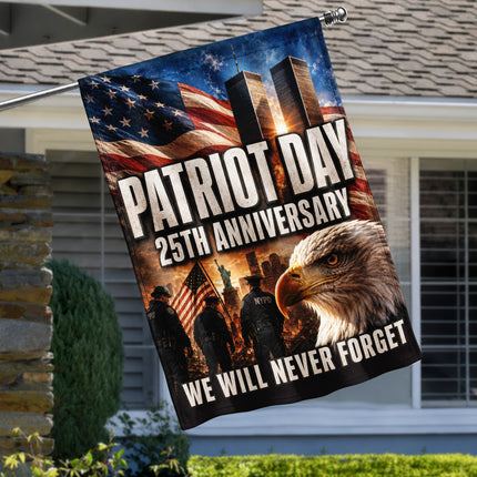 Patriot Day 25th Anniversary Police Eagle Twin Towers Memorial Flag